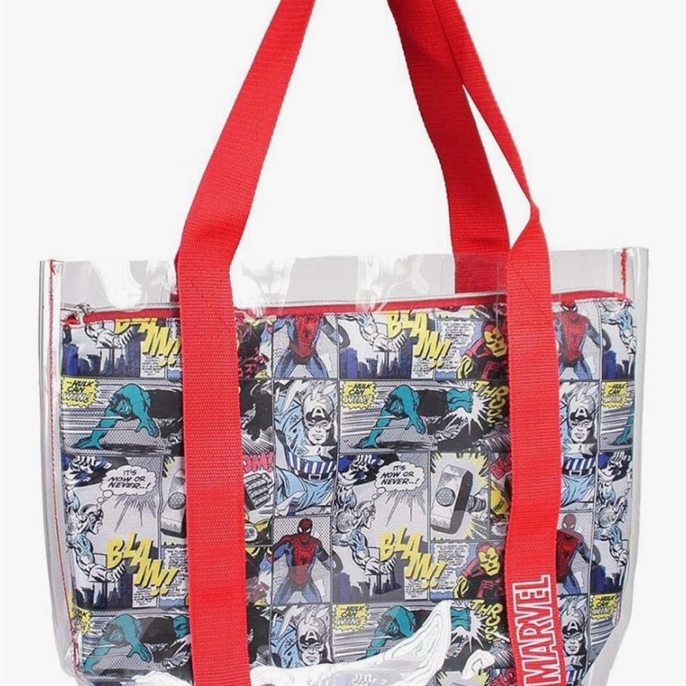 Marvel Comic Tote with Red Handles